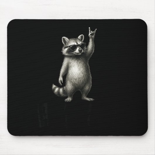 Trash DJ Rock Panda Raccoon Shades Mousepad (Vorne)