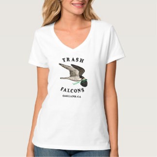 Trash Falcons Offiziell V-Neck Tee Shirt - White