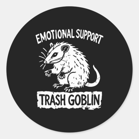 Trash Goblin Ssum Emotional Suprt Funny Meme Runder Aufkleber (Vorderseite)