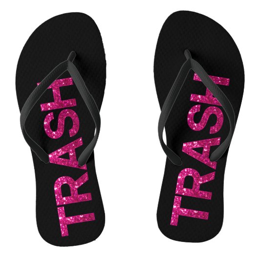 Trash Hot Pink Glitzer Badesandalen (Fußbett)