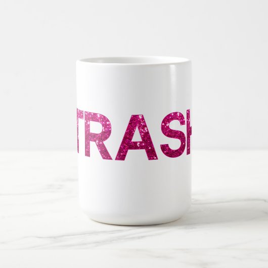 Trash Hot Pink Glitzer Kaffeetasse (Mittel)