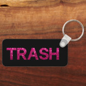 Trash Hot Pink Glitzer Schlüsselanhänger (Vorderseite)