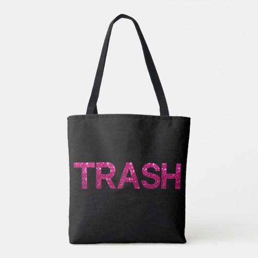 Trash Hot Pink Glitzer Tasche (Rückseite)