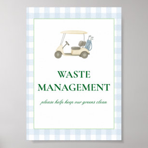 Trash kann Golf-Thema unterschreiben Poster