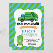 Trash LKW Geburtstag Thema Einladung (Vorne/Hinten)