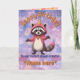 Trash Panda - Birthday Card - customizable name Karte
