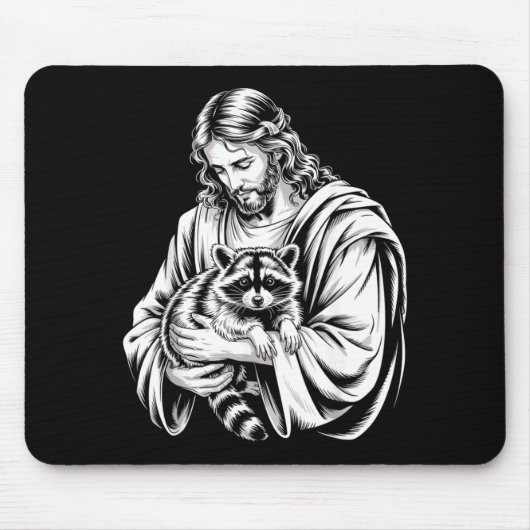 Trash Panda Jesus Raccoon Trashed Racoon Animal Ra Mousepad (Vorne)