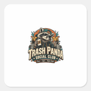 Trash Panda Social Club Waschbär Kaffee Aufkleber
