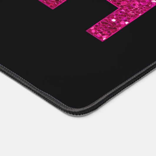 Trash Pink Glitzer auf schwarz Schreibtischunterlage (Ecke)
