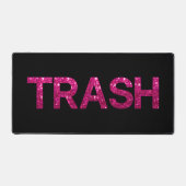 Trash Pink Glitzer auf schwarz Schreibtischunterlage (Vorderseite)