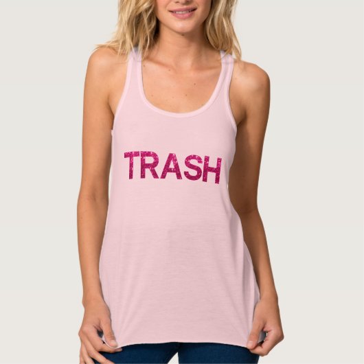 Trash Pink Glitzer Tank Top (Vorderseite)