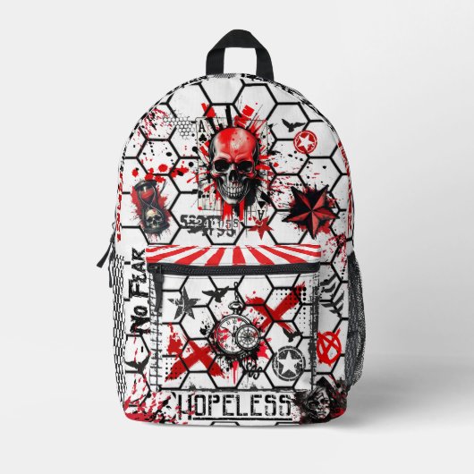 Trash Polka Tattoo Style Bedruckter Rucksack (Vorderseite)