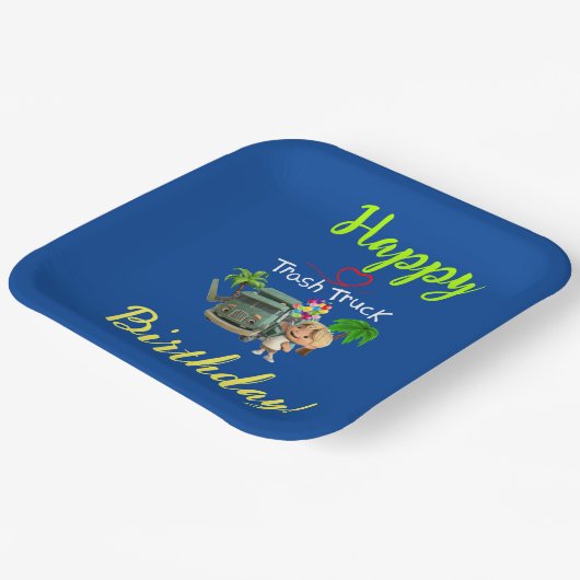 Trash Truck Pappteller (Gewinkelt)