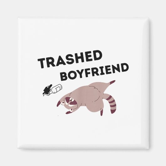 Trashed Boyfriend, Funny Trashed Panda Couples Pre Magnet (Vorne)