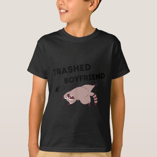 Trashed Boyfriend, Funny Trashed Panda Couples Pre T-Shirt (Vorderseite)