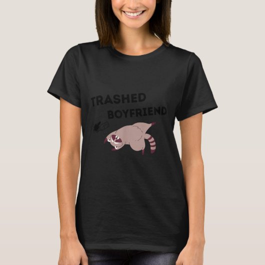 Trashed Boyfriend, Funny Trashed Panda Couples Pre T-Shirt (Vorderseite)