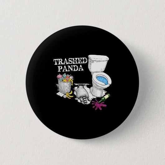Trashed Panda Drunk Racoon Party Animal Meme Funny Button (Vorderseite)