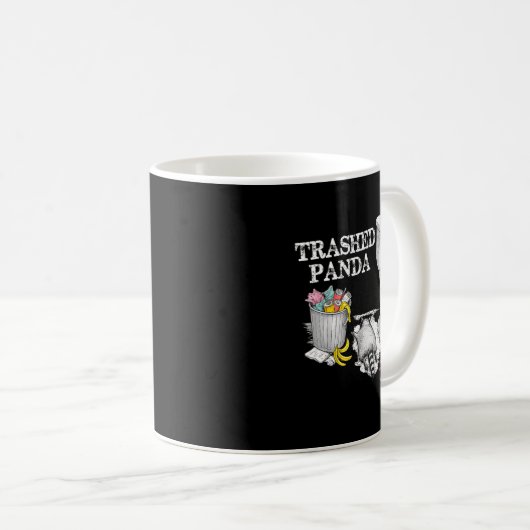 Trashed Panda Drunk Racoon Party Animal Meme Funny Kaffeetasse (VorderseiteRechts)