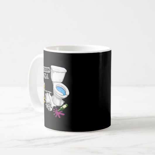 Trashed Panda Drunk Racoon Party Animal Meme Funny Kaffeetasse (Vorderseite Links)