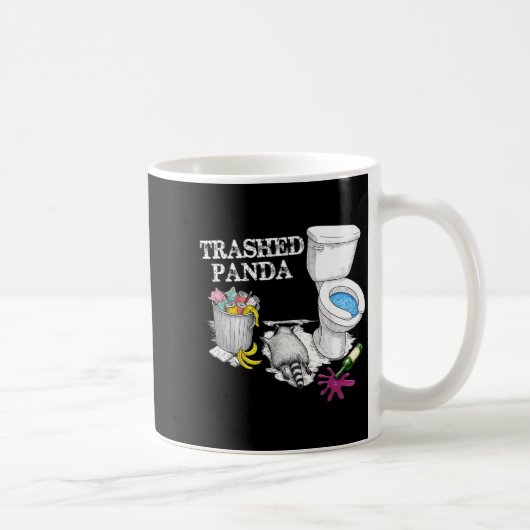 Trashed Panda Drunk Racoon Party Animal Meme Funny Kaffeetasse (Rechts)