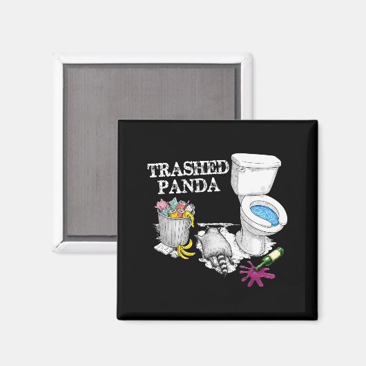 Trashed Panda Drunk Racoon Party Animal Meme Funny Magnet (Vorderseite/Rückseite)