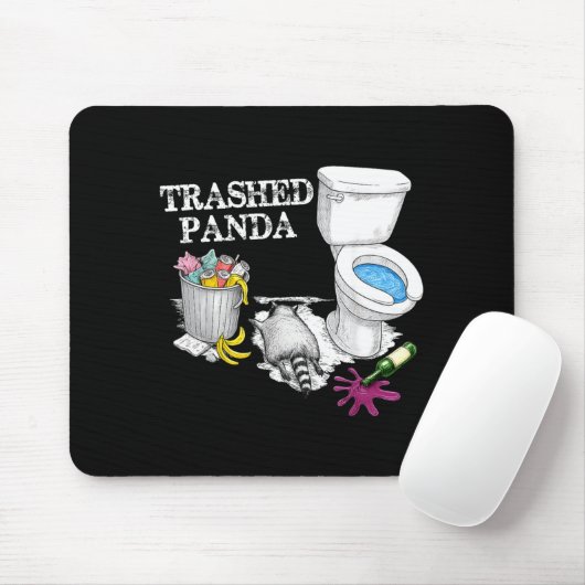 Trashed Panda Drunk Racoon Party Animal Meme Funny Mousepad (Mit Mouse)