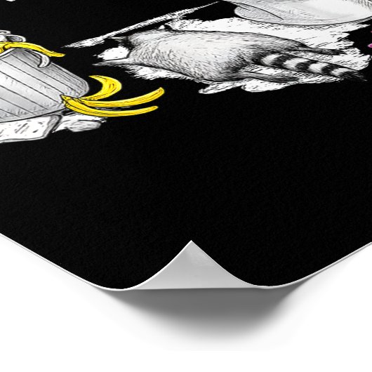 Trashed Panda Drunk Racoon Party Animal Meme Funny Poster (Ecke)