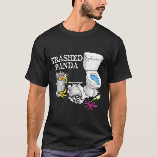 Trashed Panda Drunk Racoon Party Animal Meme Funny T-Shirt (Vorderseite)