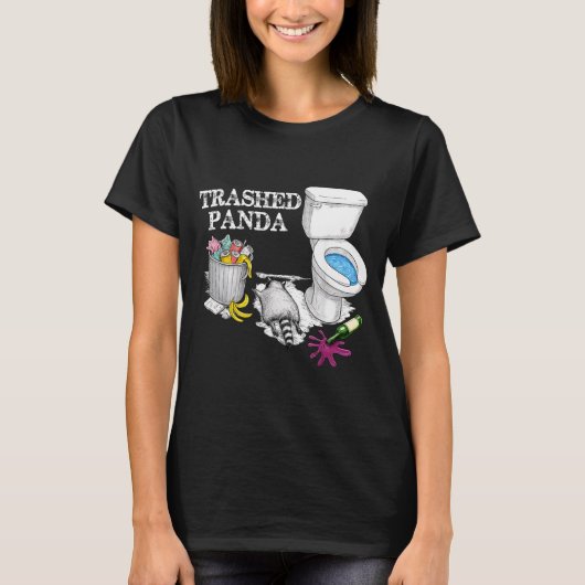 Trashed Panda Drunk Racoon Party Animal Meme Funny T-Shirt (Vorderseite)