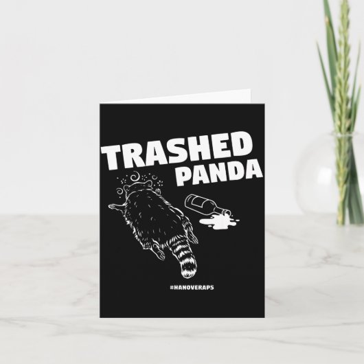 Trashed Panda Drunken Raccoon Funny Meme  Karte (Vorderseite)