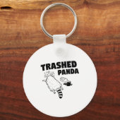 Trashed Panda, Funny Drunk Raccoon, Funny Trash Pa Schlüsselanhänger (Vorderseite)