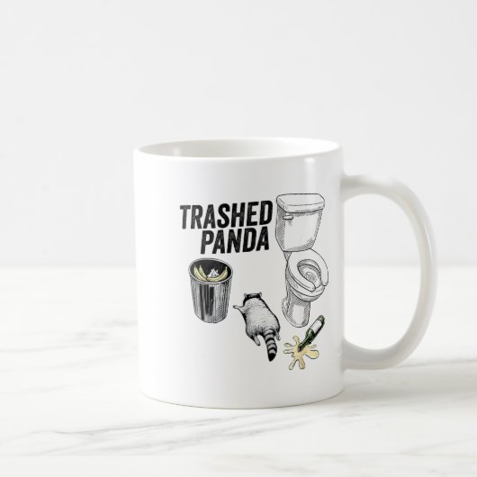 Trashed Panda, Funny Drunk Raccoon, Trash Panda Hu Kaffeetasse (Rechts)