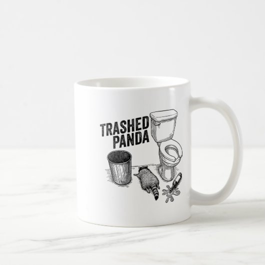 Trashed Panda, Funny Drunk Raccoon, Trash Panda Hu Kaffeetasse (Rechts)