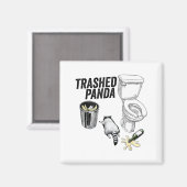 Trashed Panda, Funny Drunk Raccoon, Trash Panda Hu Magnet (Vorderseite/Rückseite)