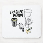 Trashed Panda, Funny Drunk Raccoon, Trash Panda Hu Mousepad (Vorne)