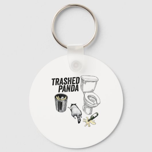 Trashed Panda, Funny Drunk Raccoon, Trash Panda Hu Schlüsselanhänger (Vorderseite)