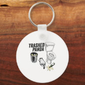 Trashed Panda, Funny Drunk Raccoon, Trash Panda Hu Schlüsselanhänger (Vorderseite)