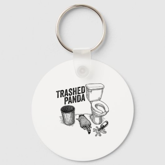 Trashed Panda, Funny Drunk Raccoon, Trash Panda Hu Schlüsselanhänger (Vorderseite)
