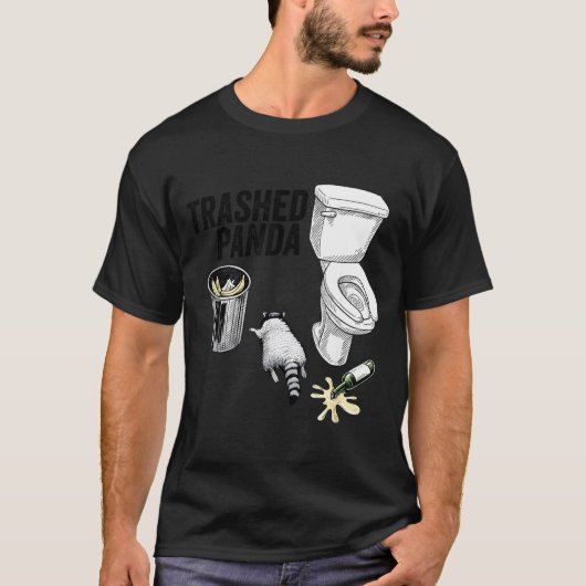 Trashed Panda, Funny Drunk Raccoon, Trash Panda Hu T-Shirt (Vorderseite)