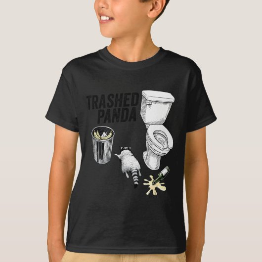 Trashed Panda, Funny Drunk Raccoon, Trash Panda Hu T-Shirt (Vorderseite)