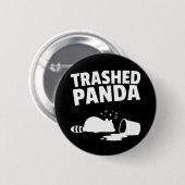 Trashed Panda Funny Drunk Racoon Button (Vorne & Hinten)