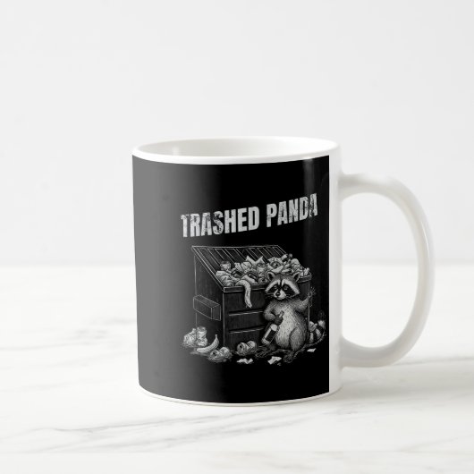 Trashed Panda Funny Drunk Racoon Cool Animals Grap Kaffeetasse (Rechts)