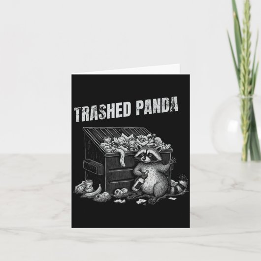 Trashed Panda Funny Drunk Racoon Cool Animals Grap Karte (Vorderseite)