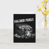 Trashed Panda Funny Drunk Racoon Cool Animals Grap Karte (Gelbe Blume)