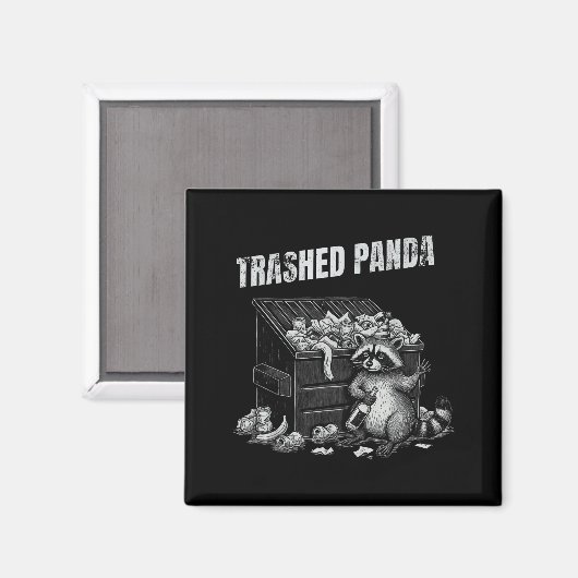 Trashed Panda Funny Drunk Racoon Cool Animals Grap Magnet (Vorderseite/Rückseite)
