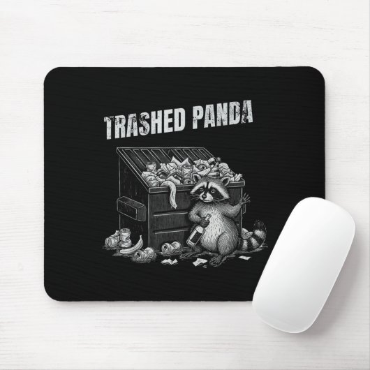 Trashed Panda Funny Drunk Racoon Cool Animals Grap Mousepad (Mit Mouse)