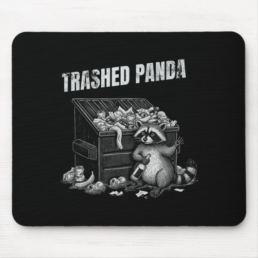 Trashed Panda Funny Drunk Racoon Cool Animals Grap Mousepad (Vorne)
