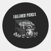 Trashed Panda Funny Drunk Racoon Cool Animals Grap Runder Aufkleber (Vorderseite)