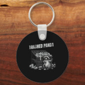 Trashed Panda Funny Drunk Racoon Cool Animals Grap Schlüsselanhänger (Vorderseite)