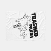 Trashed Panda Funny Drunk Racoon Fleecedecke (Vorderseite (Horizontal))